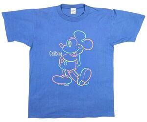 80s 90s Mickey California T-Shirt Disney Velva Sheen XL USA Single Stitch Blue